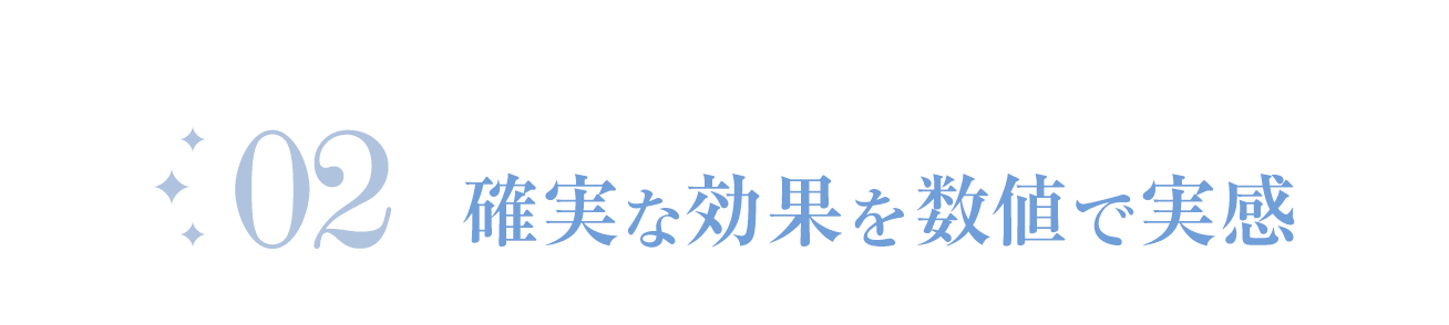 確実な効果を数値で実感